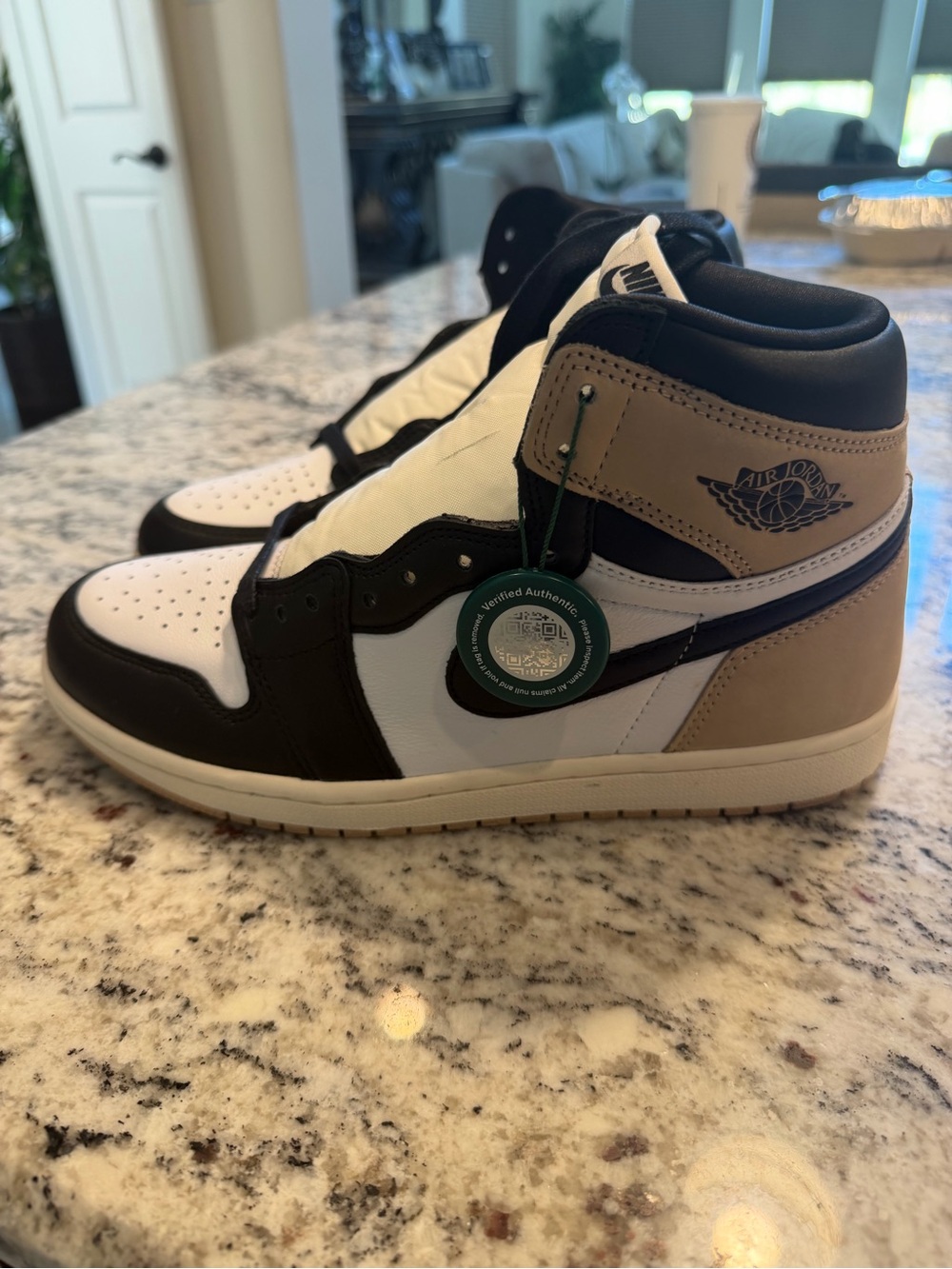 Nike Cream and Brown WMNS Air Jordan 1 Retro Shoe Box